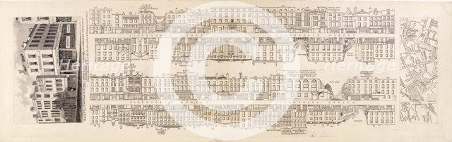 Plan of Aldersgate Street, London, c1839. Artist: Anon