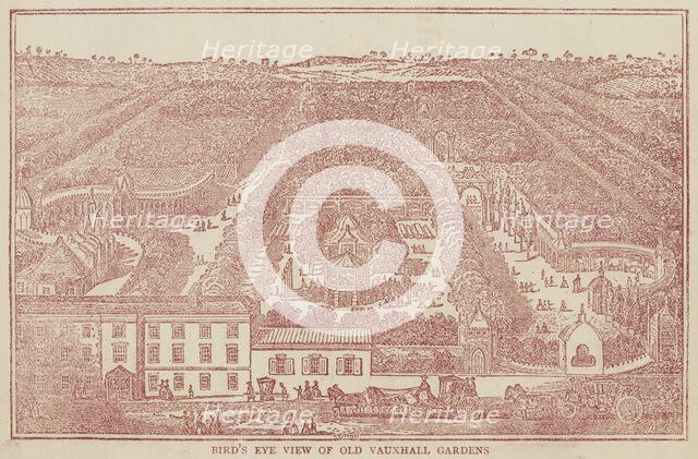 Bird's Eye View of Old Vauxhall Gardens, 1888. Creator: Unknown.