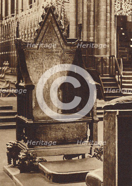 'The Coronation Chair and the Stone of Scone', 1937. Artist: Unknown.