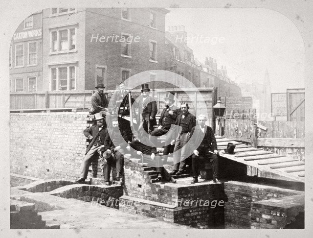Group portrait of the Holborn Valley Improvements Committee at Holborn Viaduct, London, 1869. Artist: Henry Dixon