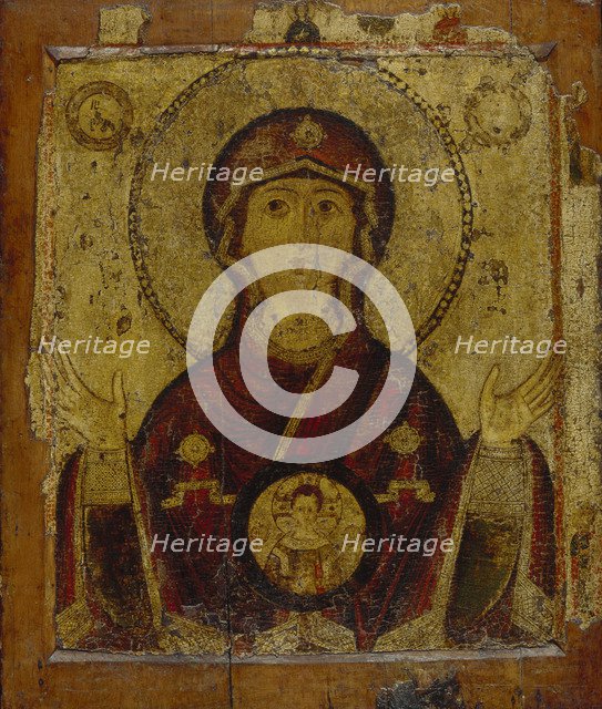 Our Lady of the Sign, Early 13th cen.. Artist: Russian icon  