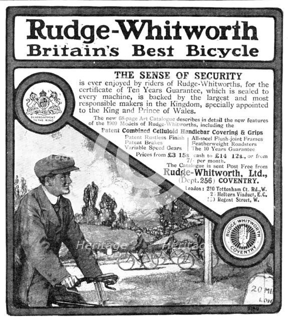 Rudge-Whitworth - Britain's Best Bicycle, 1909. Creator: Unknown.