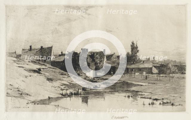 Old Houses near Bruges, 1884-1888. Creator: Charles Adams Platt (American, 1861-1933).