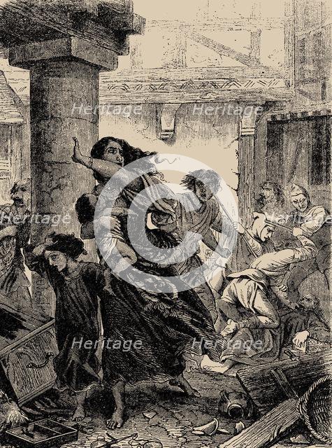 Rhineland Massacre of the Jews in 1096, 1866. Creator: Anonymous.