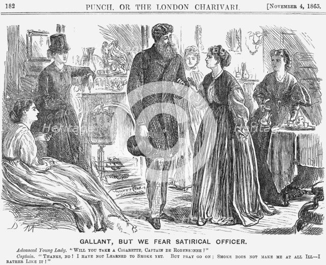 'Gallant, but we fear Satirical Officer', 1865. Artist: George du Maurier
