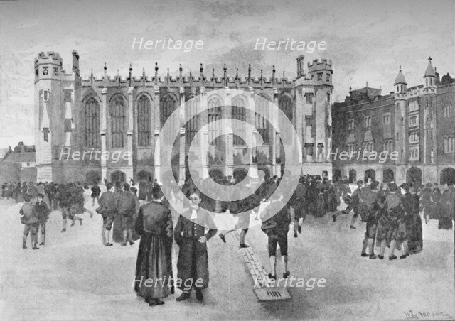 'Christ's Hospital, Newgate Street - Boys in playground', 1891. Creator: William Luker.