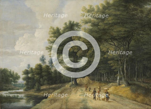 Landscape with a Road through a Wood of Beeches. Creator: Lucas van Uden.