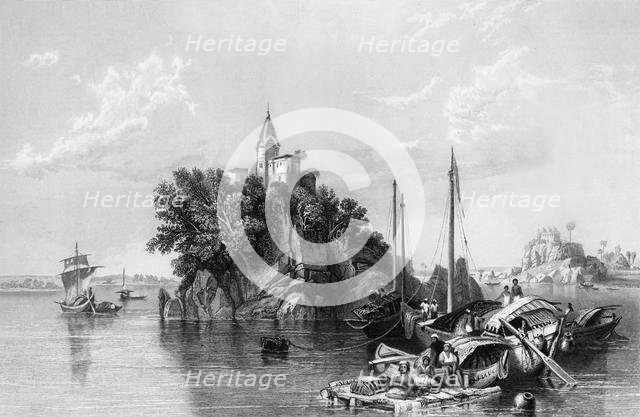 'Janghera, or the Fakeers' Rock, on the Ganges', 1838. Creator: George Francis White.