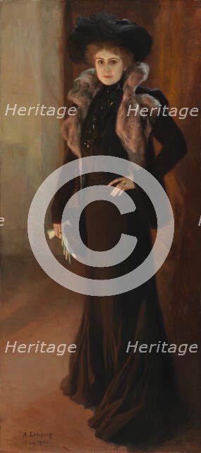 Portrait of the Opera Singer Aino Ackté; Portrait of the Singer Aino Ackté, 1901. Creator: Albert Edelfelt.