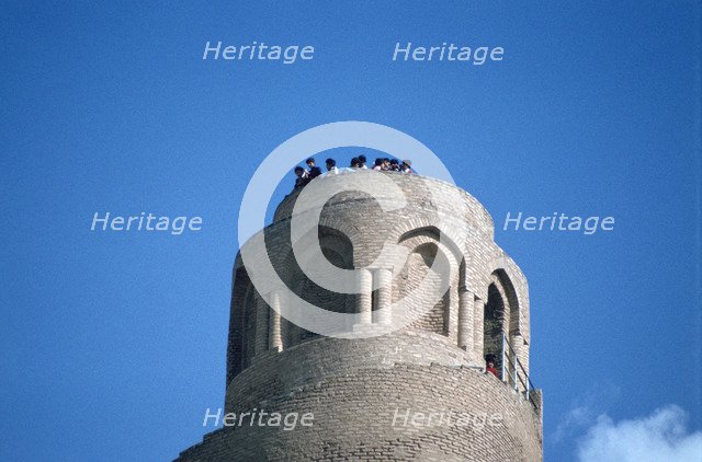 Top of the minaret of the Great Mosque, Samarra, Iraq, 1977.