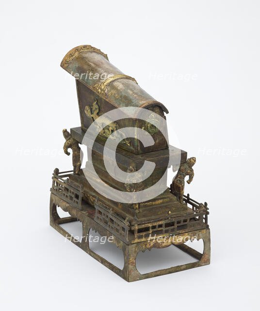 Reliquary in the form of a miniature sarcophagus, Tang dynasty, 8th century. Creator: Unknown.