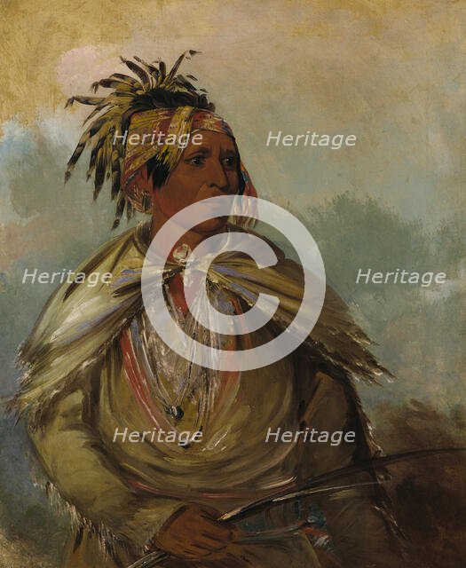 Pah-mee-ców-ee-tah, Man Who Tracks, a Chief, 1830. Creator: George Catlin.