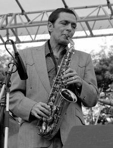 Art Pepper, American alto saxophonist and clarinetist, Capital Jazz,  Knebworth, 1981.   Artist: Brian O'Connor.