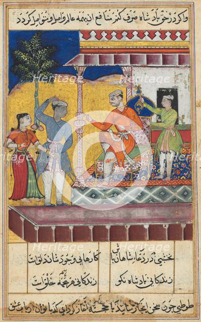 Page from Tales of a Parrot (Tuti-nama): Seventh night: The rejuvenated old man..., c. 1560. Creator: Unknown.