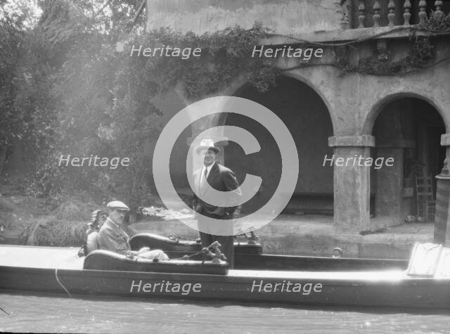 Jannings, Emil, Mr., and Mr. Mauritz Stiller, in a boat, 1927 Creator: Arnold Genthe.