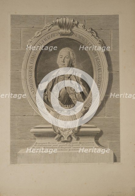 Portrait of Count Pyotr Semyonovich Saltykov (1697–1772), 1761. Artist: Gerasimov, Dmitry Fyodorovich (1736-1784/5)