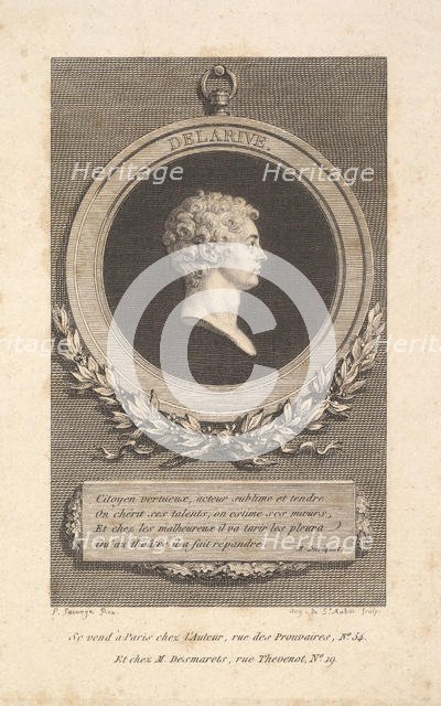 Portrait of De Larive, 1785. Creator: Augustin de Saint-Aubin.