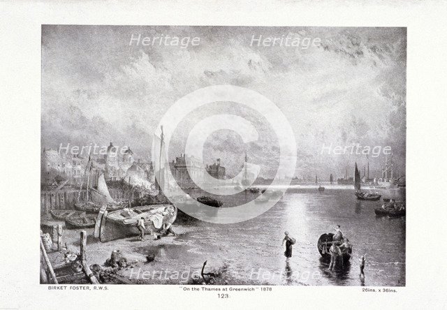 The River Thames at Greenwich, London, 1878. Creator: Birket Foster.