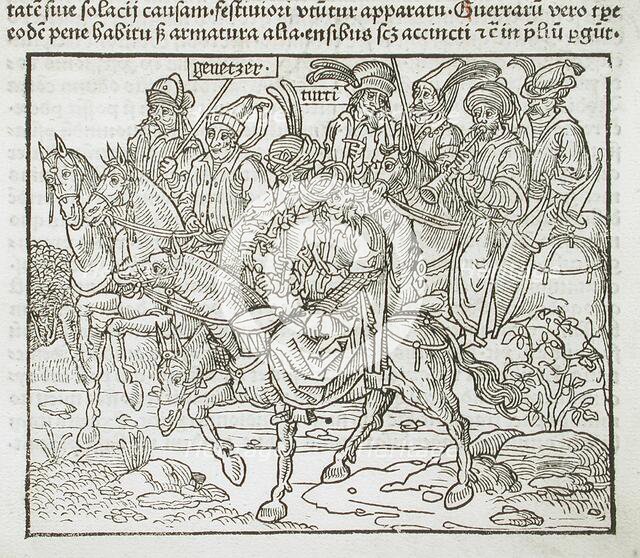 Mounted Turks, published 1486. Creator: Erhard Reuwich.
