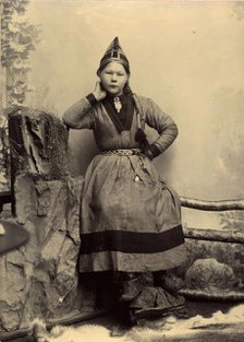 Unknown Sami girl, 1890-1900.  Creator: Helene Edlund.