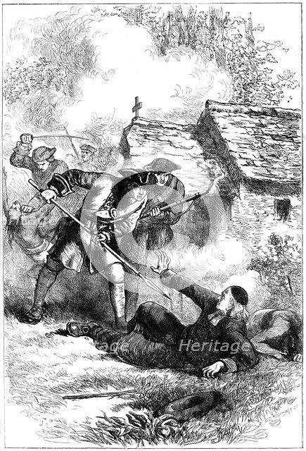 Death of Sebastien Rale, French Jesuit missionary in America, 1724 (c1880). Artist: Unknown