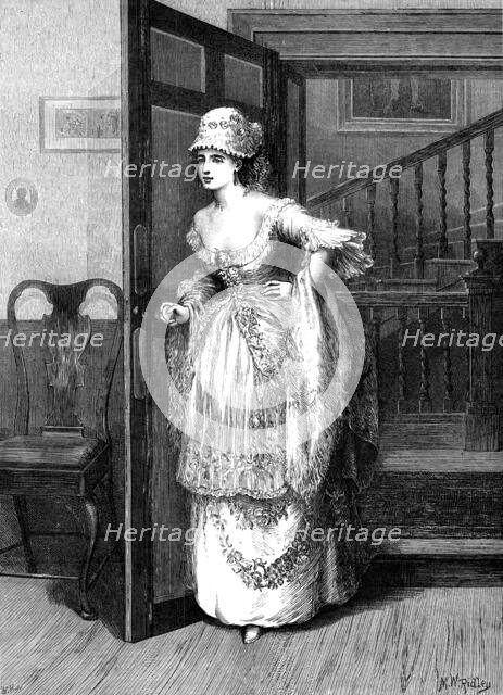 Private theatricals: Miss Hardcastle in "She Stoops to Conquer", 1872. Creator: W. H..