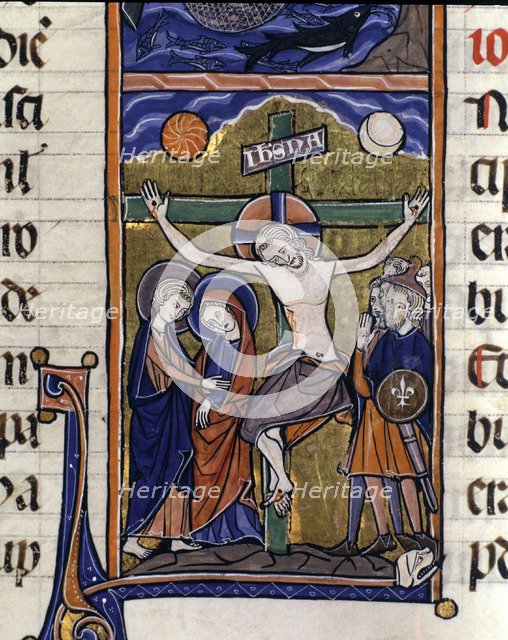 The Calvary, miniature in the 'Sacred Bible, volume IV. New Testament', manuscript on parchment m…