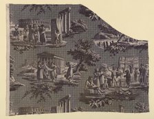 Les Monuments du Midi (Monuments of the South of France) (Furnishing Fabric), France, c.1811. Creator: Unknown.