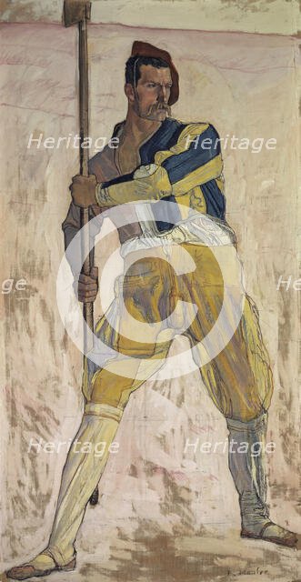 Warrior with halberd, c. 1898. Creator: Hodler, Ferdinand (1853-1918).