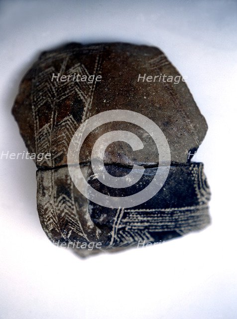 Fragment of a Cardium ceramic vase, Neolithic, from the Hondo of Cagitán in Mula (Murcia).