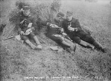 French Officers at luncheon in the field, between c1914 and c1915. Creator: Bain News Service.