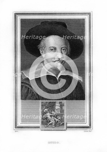 Guido Reni, Italian Baroque era painter, (1825).Artist: John Corner