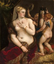 Venus with a Mirror, c. 1555. Creator: Titian.