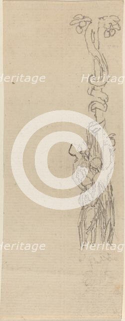 Design for a Candelabrum Representing the Three Graces Gathering the Apples of Hesper, c. 1816. Creator: John Flaxman.