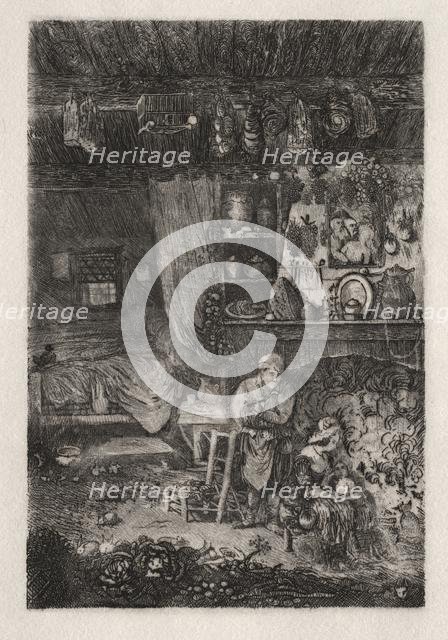 Flemish Interior, 1856-66. Creator: Rodolphe Bresdin (French, 1822-1885).