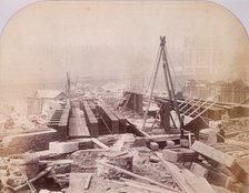 Holborn Viaduct under construction, Holborn, London, 1870. Artist: Henry Dixon