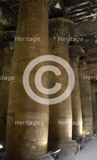 The Second Hypostyle Hall, Temple of Edfu, Egypt, Ptolemaic period, 237-57 BC (2003). Creator: LTL.