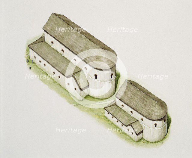 First Saxon church, St Augustine's Abbey, Canterbury, Kent, late 20th or early 21st century. Artist: Peter Urmston.