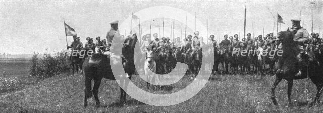 'Sur le front Russe; le colonel commandant les eclaireurs cosaques', 1916 Creator: Unknown.