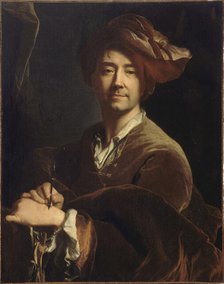 Self-Portrait (Autoportrait dit au porte-mine), 1711. Creator: Rigaud, Hyacinthe François Honoré (1659-1743).
