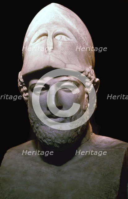 Marble bust of the Athenian statesman Pericles, 5th century BC. Artist: Unknown