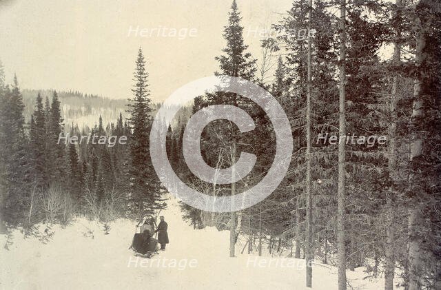 On the Biisk Line Between the Settlements of Kliuchi and Andreevsk: View on the Biisk Link..., 1909. Creator: Nikolai Georgievich Katanaev.