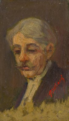 Portrait of an Old Man with Half-Closed Eyes, around 1930. Creator: Ludovit Pitthordt.