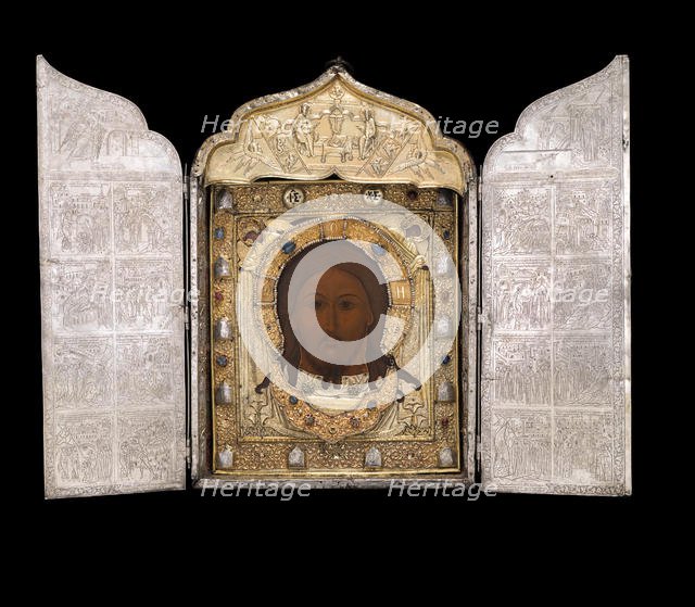 Triptych with the Mandylion, 1637. Creator: Kremlin Armory Workshops.