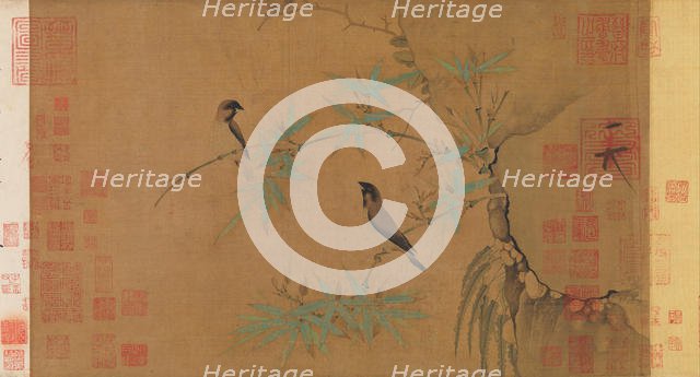 Finches and bamboo, early 12th century. Creator: Emperor Huizong.
