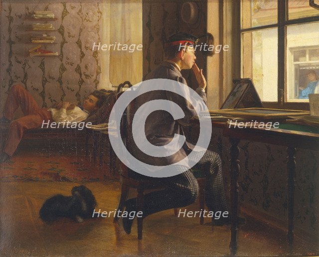 Examination preparation, 1864. Artist: Repin, Ilya Yefimovich (1844-1930)