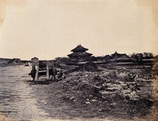 Beijing, China: Chinese army guns on the city wall, after capture by the English..., 1860. Creator: Felice Beato.