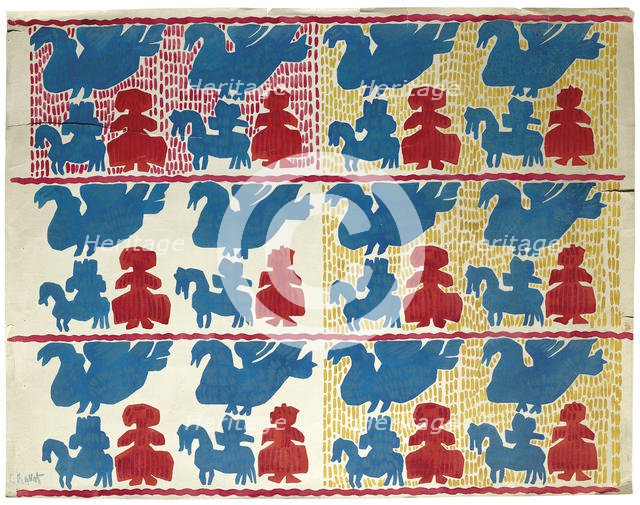 Textile design, Early 20th cen.. Creator: Bakst, Léon (1866-1924).