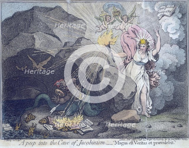 'A peep into the Cave of Jacobinism', 1798. Creator: James Gillray.