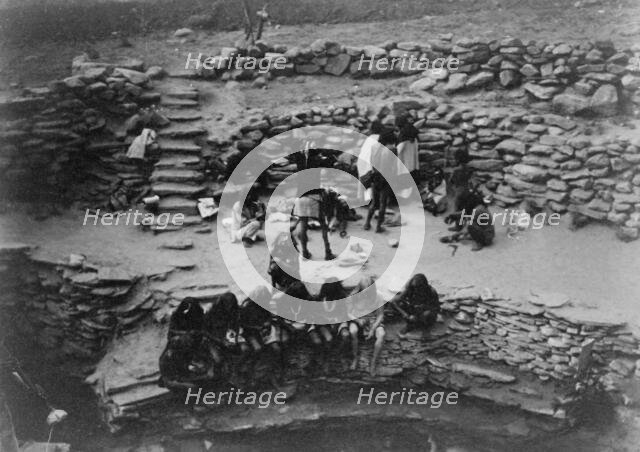 Flute dancers at Tureva Spring, c1905. Creator: Edward Sheriff Curtis.